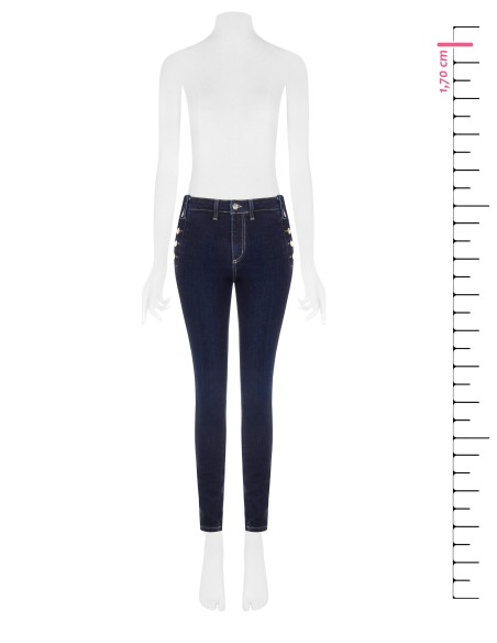 Skinnyjeans met knopen aan de zijkanten Rinascimento
