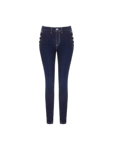 Skinnyjeans met knopen aan de zijkanten Rinascimento