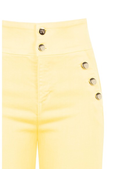 Rechte stretchjeans met hoge taille en knopen van Rinascimento
