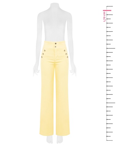 Rechte stretchjeans met hoge taille en knopen van Rinascimento