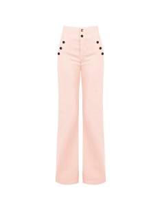 Rechte stretchjeans met hoge taille en knopen van Rinascimento
