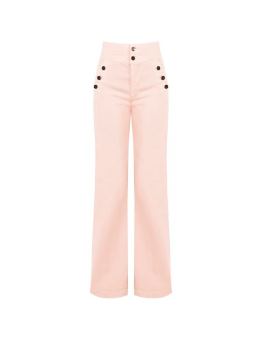 Rechte stretchjeans met hoge taille en knopen van Rinascimento
