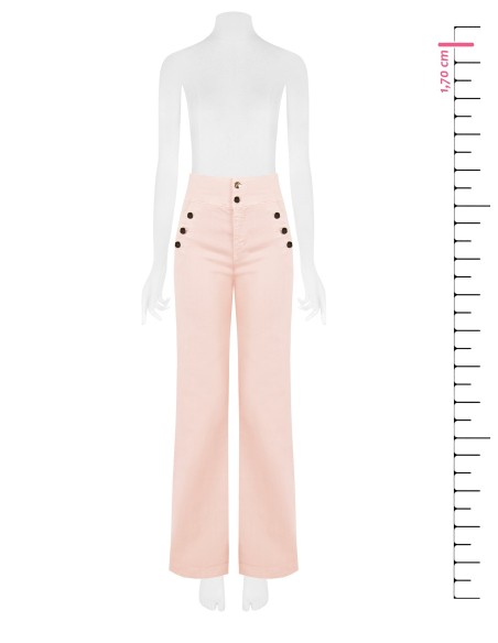 Rechte stretchjeans met hoge taille en knopen van Rinascimento
