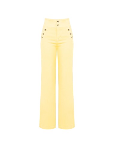 Rechte stretchjeans met hoge taille en knopen van Rinascimento