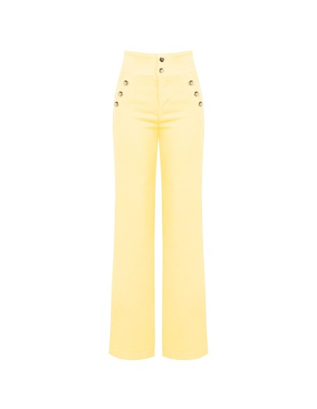 Rechte stretchjeans met hoge taille en knopen van Rinascimento