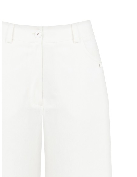 Wijde cropped jeans met elastische tailleband aan de achterkant van Rinascimento