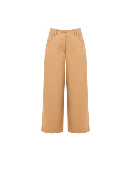 Wijde cropped jeans met elastische tailleband aan de achterkant van Rinascimento