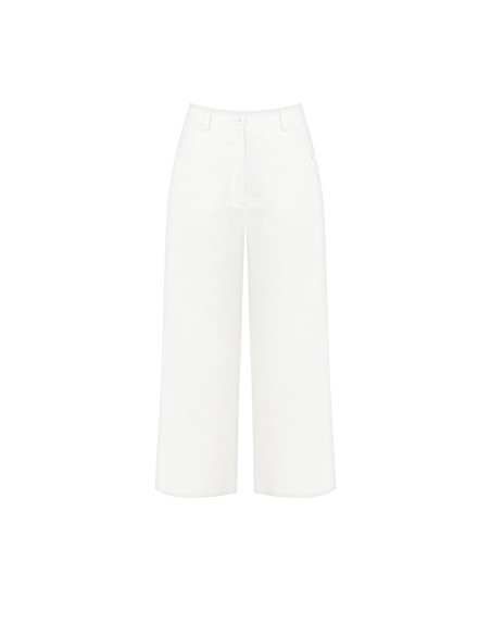 Wijde cropped jeans met elastische tailleband aan de achterkant van Rinascimento
