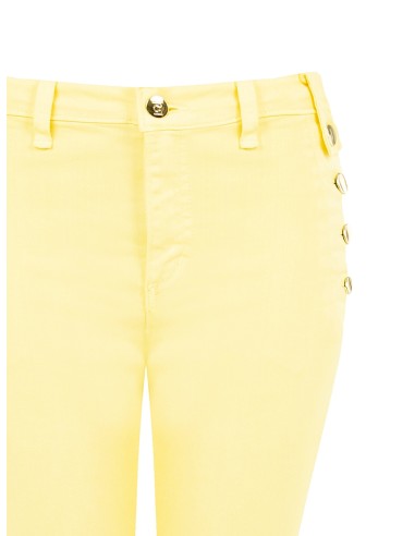 Skinny denim broek met knopen aan de zijkanten Rinascimento