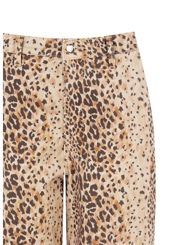 Rechte katoenen broek met luipaardprint van Rinascimento