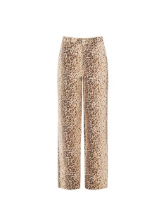 Rechte katoenen broek met luipaardprint van Rinascimento