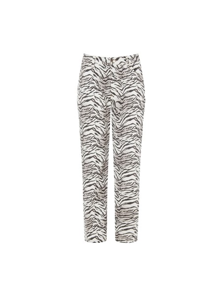 Zebra-enkelbroeken in mom fit van katoen van Rinascimento