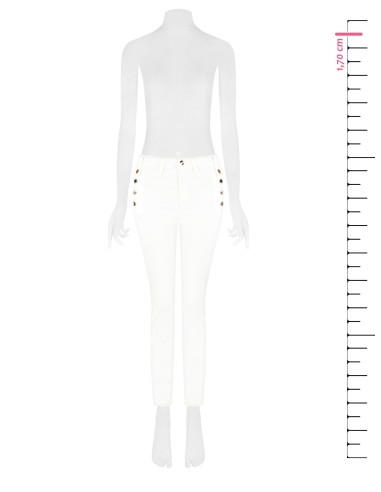 Skinny denim broek met knopen aan de zijkanten Rinascimento