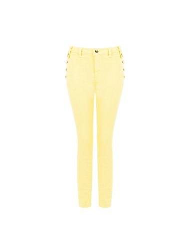 Skinny denim broek met knopen aan de zijkanten Rinascimento