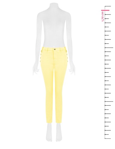 Skinny denim broek met knopen aan de zijkanten Rinascimento