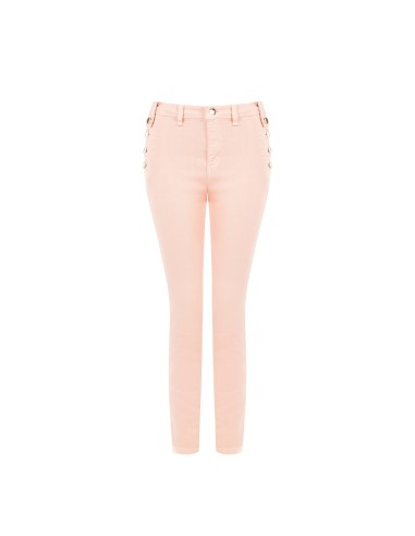 Skinny denim broek met knopen aan de zijkanten Rinascimento