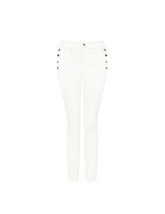 Skinny denim broek met knopen aan de zijkanten Rinascimento
