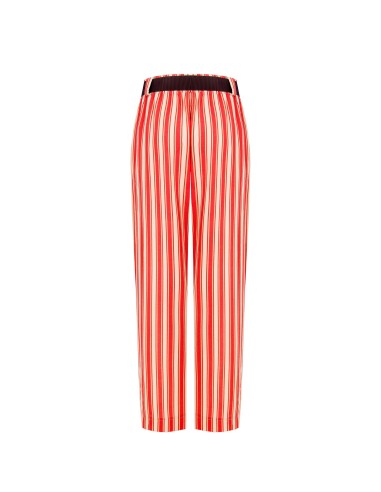 Wijde broek van een viscose-linnenmix met bijpassende riem en zakken van Rinascimento