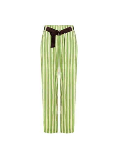 Wijde broek van een viscose-linnenmix met bijpassende riem en zakken van Rinascimento