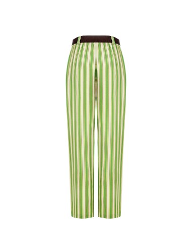 Wijde broek van een viscose-linnenmix met bijpassende riem en zakken van Rinascimento