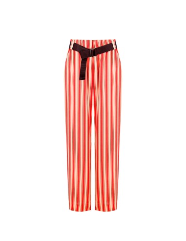 Wijde broek van een viscose-linnenmix met bijpassende riem en zakken van Rinascimento
