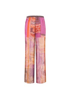 Palazzo-broek van semi-transparante georgette met geïntegreerde shorts en zakken van Rinascimento 2