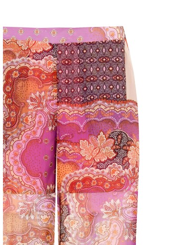 Palazzo-broek van semi-transparante georgette met geïntegreerde shorts en zakken van Rinascimento
