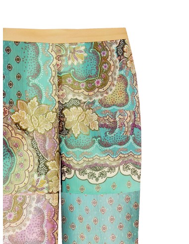 Palazzo-broek van semi-transparante georgette met geïntegreerde shorts en zakken van Rinascimento