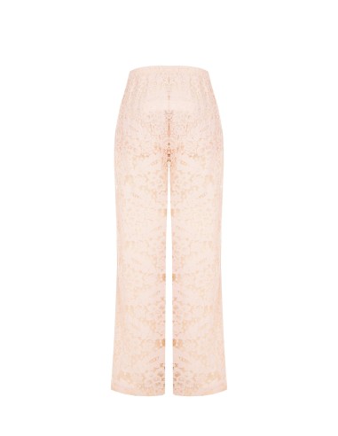 Palazzo-broek van kant met geïntegreerde shorts en zakken van Rinascimento