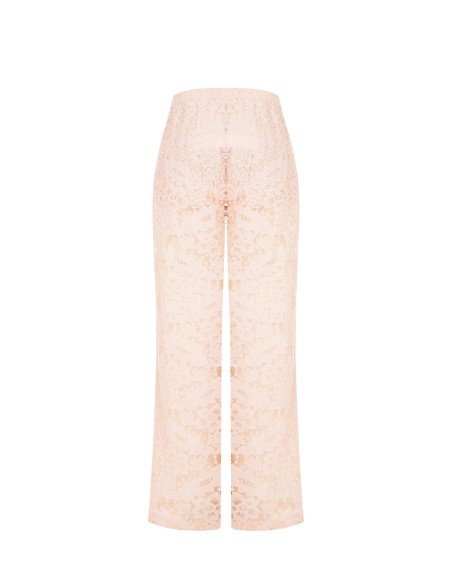 Palazzo-broek van kant met geïntegreerde shorts en zakken van Rinascimento