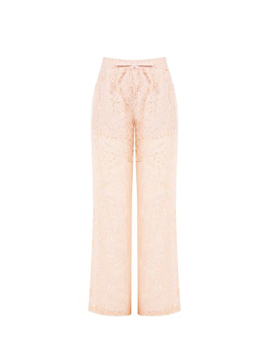 Palazzo-broek van kant met geïntegreerde shorts en zakken van Rinascimento