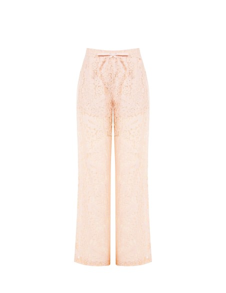 Palazzo-broek van kant met geïntegreerde shorts en zakken van Rinascimento