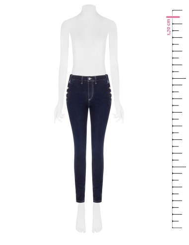 Skinnyjeans met knopen aan de zijkanten Rinascimento