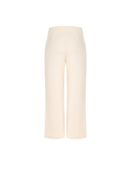 Cropped palazzobroek van scuba-crêpe met elastische taille van Rinascimento
