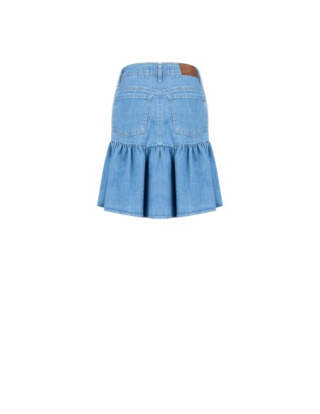 Minirok met volant van stretchdenim van Rinascimento