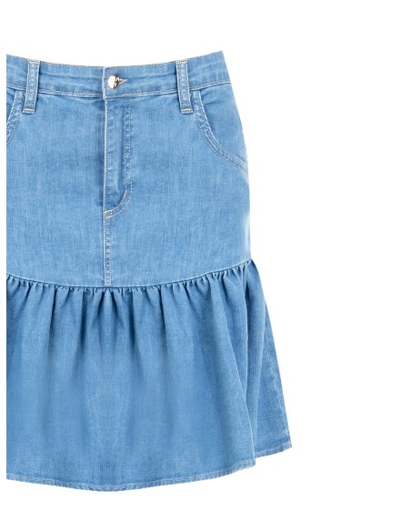 Minirok met volant van stretchdenim van Rinascimento