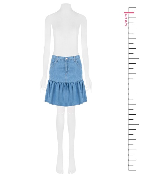 Minirok met volant van stretchdenim van Rinascimento