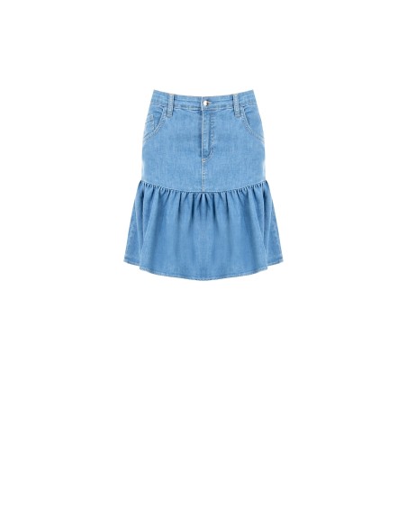 Minirok met volant van stretchdenim van Rinascimento