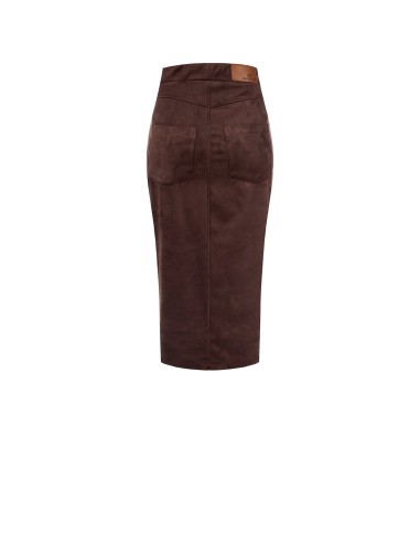 Rinascimento midirok van imitatie suède met split aan de voorkant