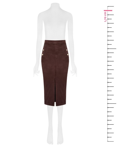 Rinascimento midirok van imitatie suède met split aan de voorkant