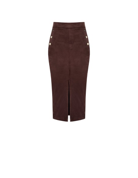 Rinascimento midirok van imitatie suède met split aan de voorkant