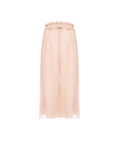 Lange rok van georgette met elastische taille en volant van Rinascimento