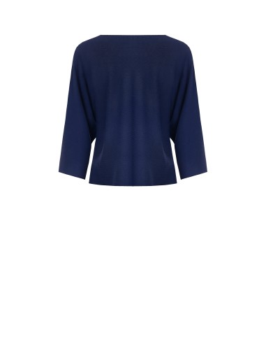 Soepelvallende top met geperforeerd logo en 3/4-mouwen Rinascimento