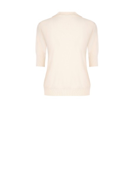 Poloshirt van viscosemix met geborduurd RR-logo Rinascimento