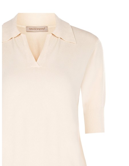 Poloshirt van viscosemix met geborduurd RR-logo Rinascimento