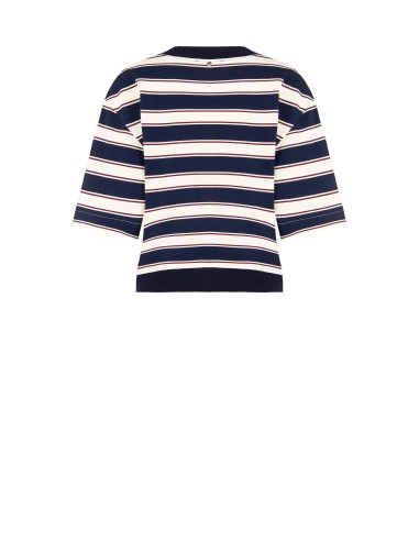 Sweater met korte mouwen van katoenmix, met V-hals en bijenbroche van Rinascimento