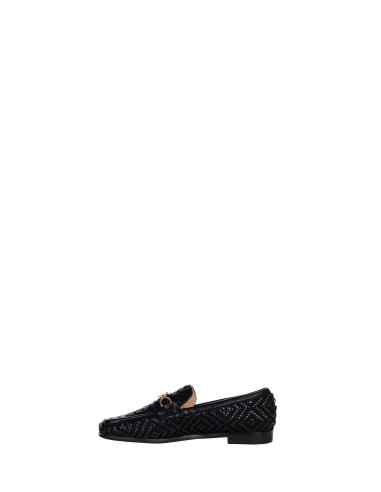 Mocassins van gevlochten stof met ruitpatroon en metalen RR-logoafwerking van Rinascimento