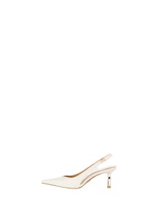 Navy gestreepte slingbackpumps met middelhoge hak en transparant detail van Rinascimento 2