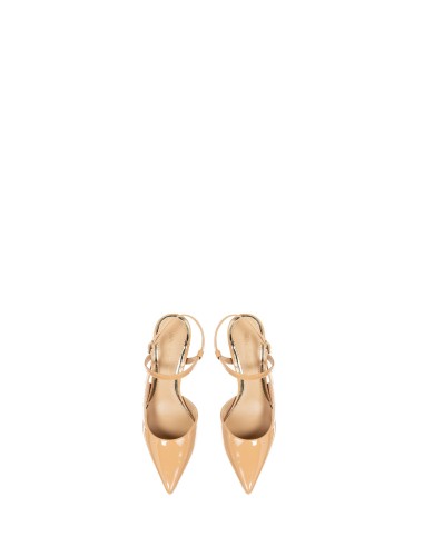 Slingback pumps met middelhoge hak van lakleer Rinascimento