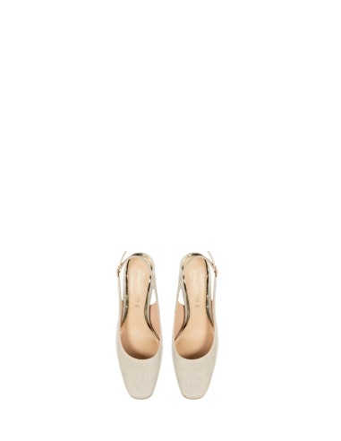 Glitter slingback pumps met hoge hak en vierkante neus Rinascimento